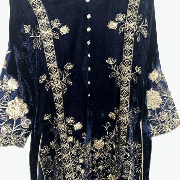 Pakistani 3 peice velvet suit - Picture 6 of 11